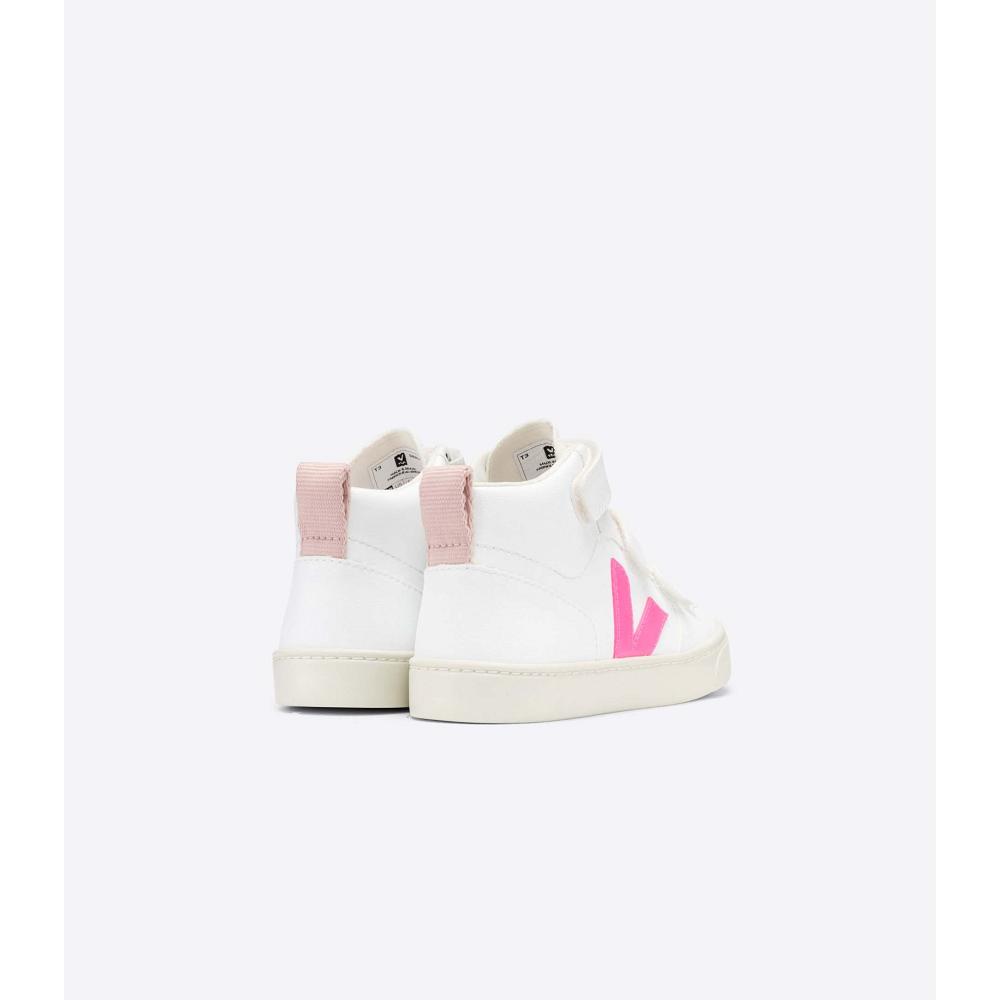 Kids' Veja V-10 MID CWL Shoes White/Pink | ZA 798XYU